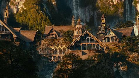 HD wallpaper: fictional, hobbit, houses, landscapes, movies, rivendell | Wallpaper Flare