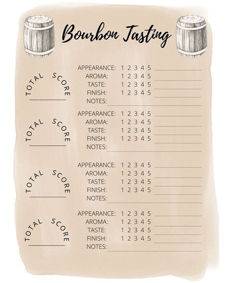 FREE Bourbon Tasting Printable