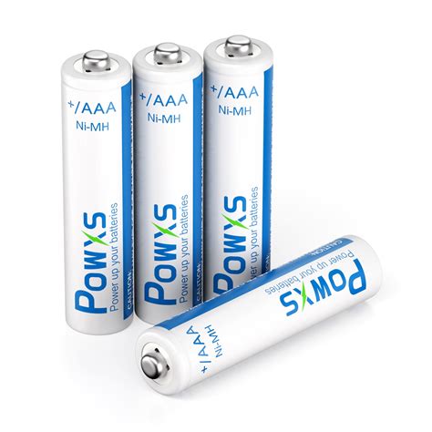 POWXS Pre-Charged AAA 800mAh Rechargeable Batteries - 4 Pack in Macao at MOP 252, Rating: 5