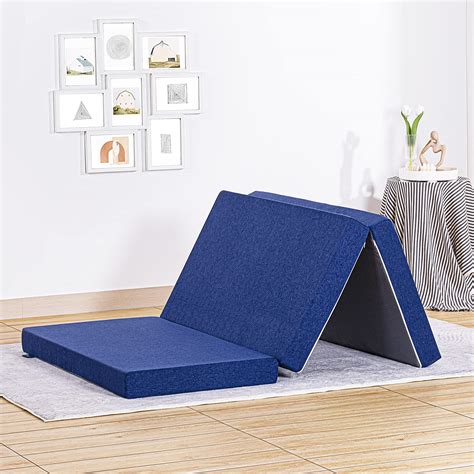 JINGWEI Folding Mattress, Tri-fold Memory Foam Mattress Topper with Washable Cover, 6-Inch ...