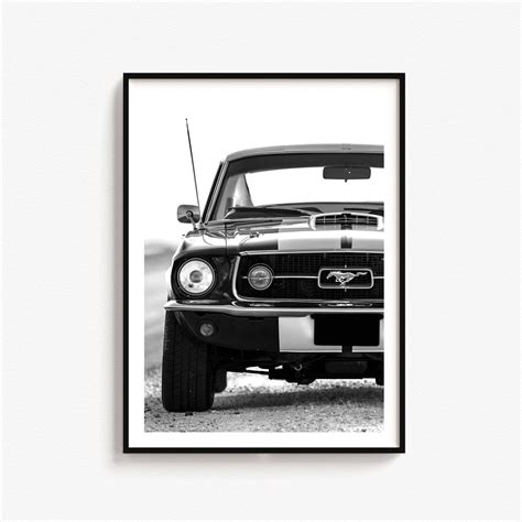 Ford Mustang Poster, Vintage Car Poster, Mustang Poster, Classic Car Wall Art, Sports Car Poster ...