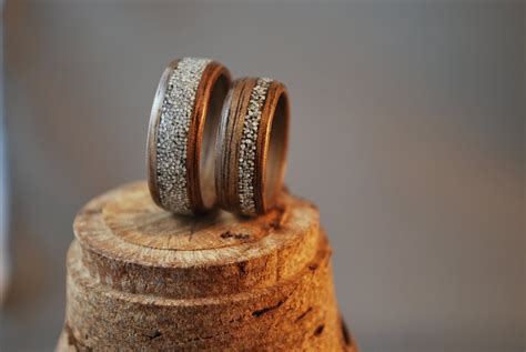 Wood Wedding Bands Silver Wedding Band Bentwood Rings | Etsy