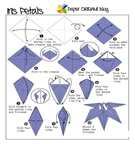 Flowers Origami: Iris Flowers | Paper Origami Guide