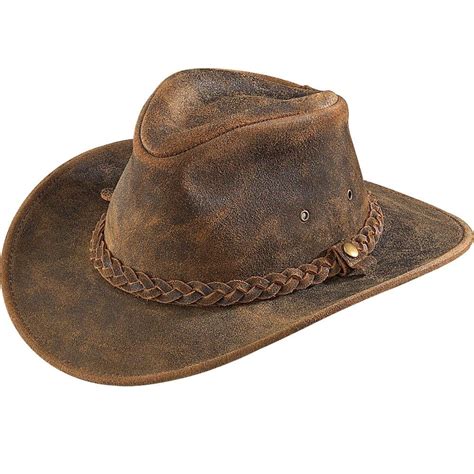 Outback Crushable Leather Hat- Rustic, Small | eBay