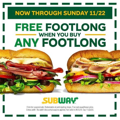 Subway Coupon Codes September 2024 Promo Codes - Tedda Linette