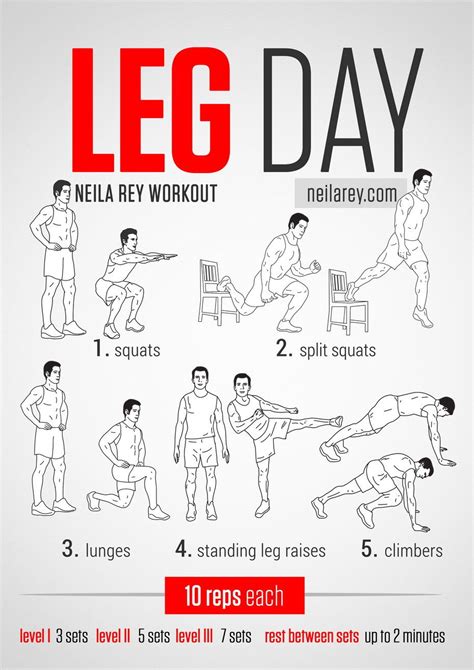 a poster with instructions on how to do leg day