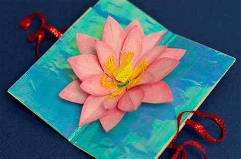 Mother's Day Lotus Flower Pop Up Card - Creative Pop Up Cards