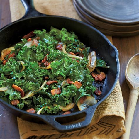 Braised Kale with Bacon and Onions - Farm Flavor Recipe