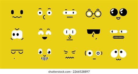 Funny Doodle Faces Cute Cartoon Character Stock Vector (Royalty Free ...