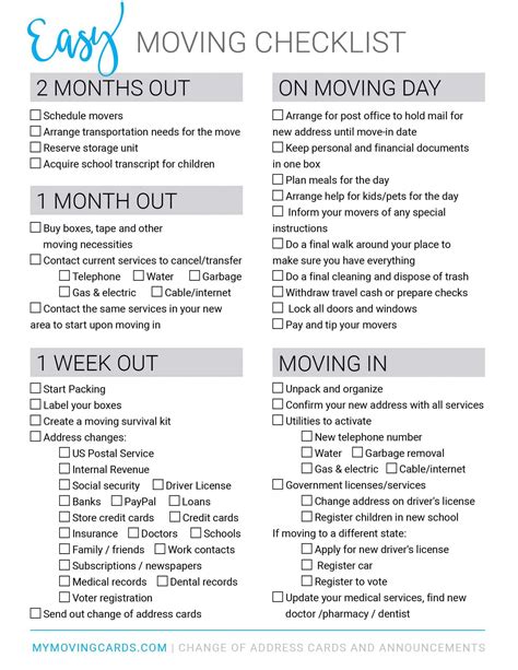 Spreadsheet Moving House Checklist Free Printable Download throughout ...