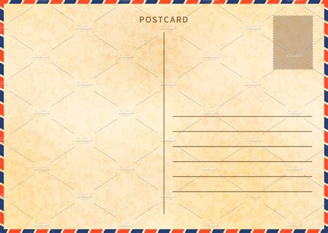 Retro blank postcard template | Decorative Illustrations ~ Creative Market