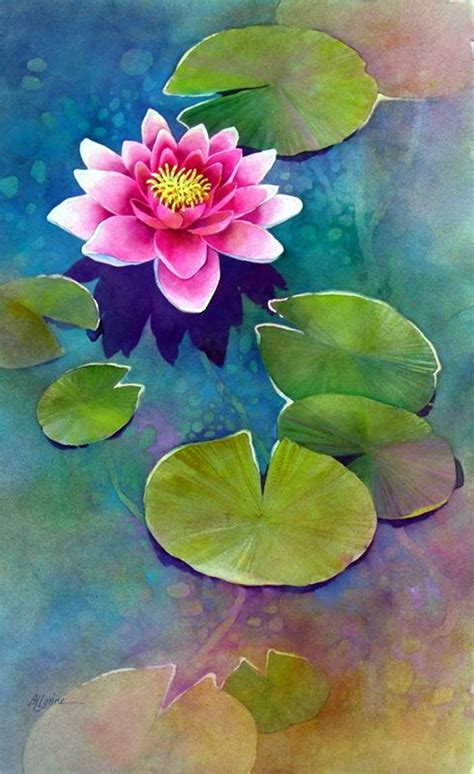 40 Peaceful Lotus Flower Painting Ideas