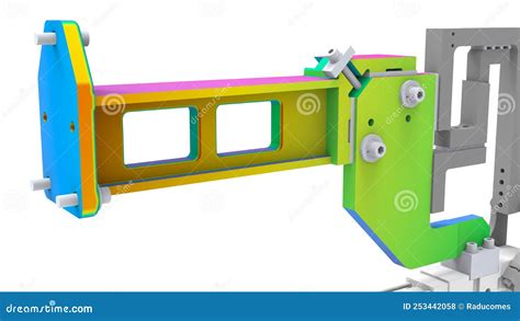 3D Rendering - Flange of Sheet Metal Mechanical Assembly Stock Illustration - Illustration of ...