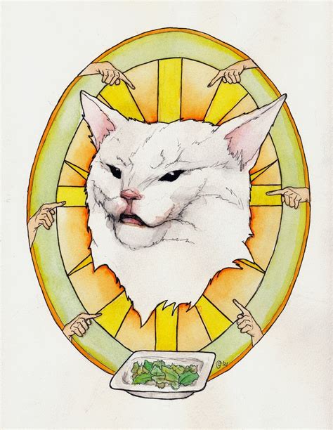 Woman Yelling at Cat: Salad Cat Meme Icon - Etsy Australia