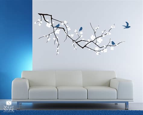 Tree Branch Cherry Blossom Wall Decal with by singlestonestudios