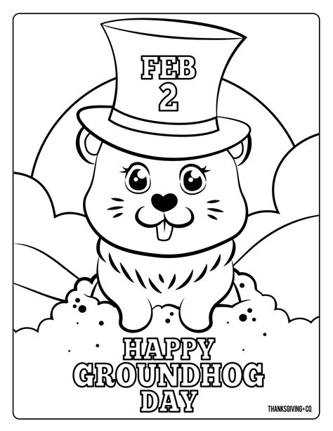 Groundhog Day Coloring Pages