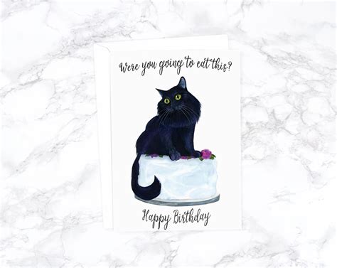 Funny Cat Birthday Card Funny Birthday Card Funny Animal - Etsy