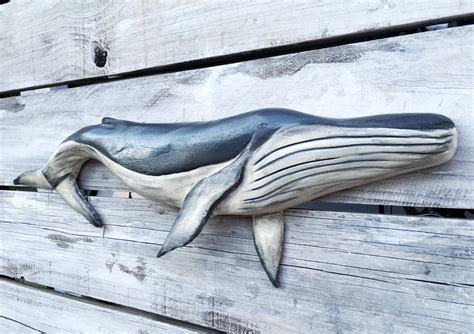 Humpback Whale Wood Carving Decor Hand Carved Reclaimed Wood | Etsy