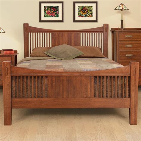 Witmer Furniture Heartland BO11752HB-Q+SL-Q+RLS-Q Queen Slat Panel Headboard & Footboard Bed ...