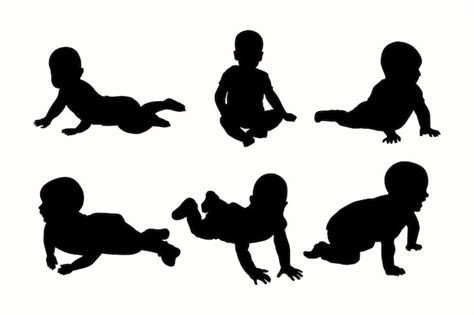 Free Vector | Flat design baby silhouette