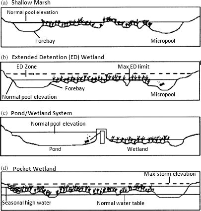 Comparative Profile of Four Stormwater Wetland Design. Source: U.S. EPA. | Download Scientific ...