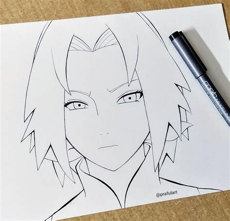 My drawing of Sakura! Let me know what you think : r/NarutoGifsMe