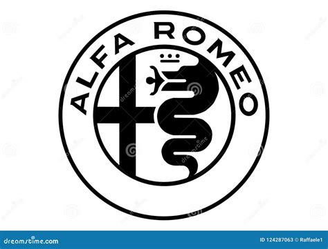 Logo Alfa Romeo Black and White Editorial Stock Photo - Illustration of logo, fast: 124287063