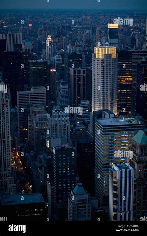 Manhattan cityscape at night, New York City Stock Photo - Alamy