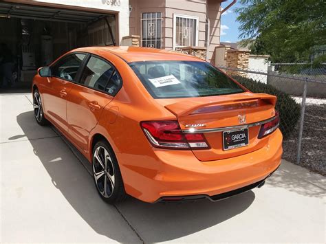 2015 Honda Civic Si Sedan in Orange Fire Pearl