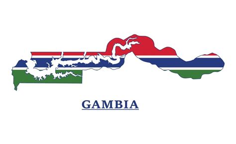 Gambia National Flag Map Design, Illustration Of Gambia Country Flag Inside The Map 13262362 ...