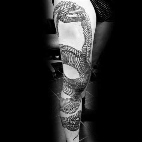 30 Snake Skeleton Tattoo Ideas For Men - Bone Designs