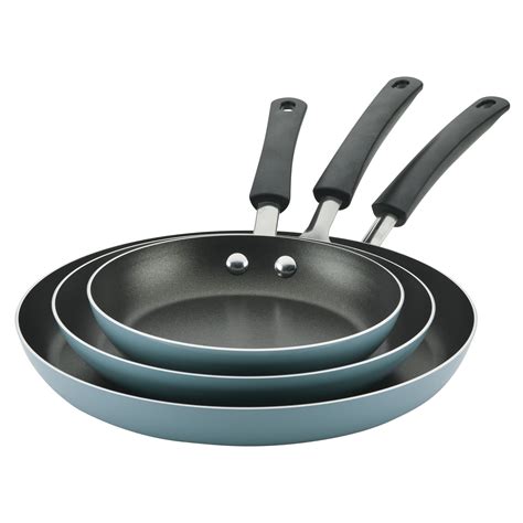 Farberware 3-Piece Set Easy Clean Aluminum Nonstick Frying Pans/Fry Pans/Skillet, Aqua - Walmart.com