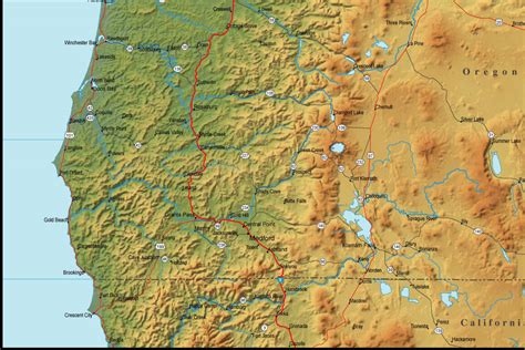 Oregon Physical Map