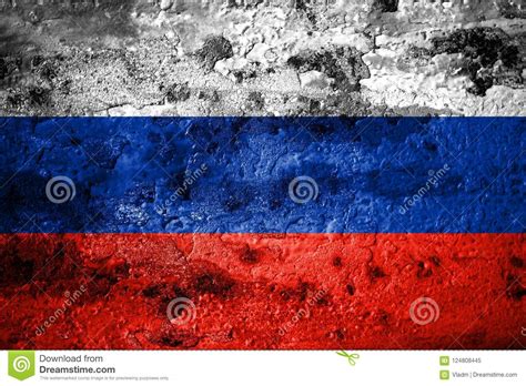 Grunge Russia Flag. Russian Button Flag Isolated On White Background ...