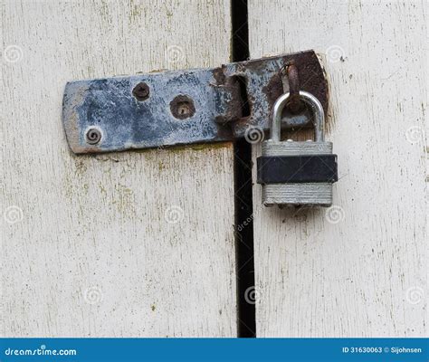 Padlock on door stock image. Image of metal, doorway - 31630063