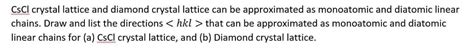 Solved CsCl crystal lattice and diamond crystal lattice can | Chegg.com