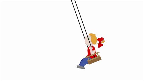 animation cartoon where a girl swings on a swing 13772406 Stock Video at Vecteezy