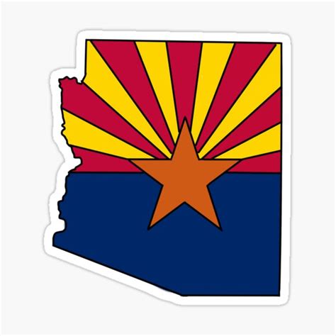 "Arizona state outline with flag" Sticker for Sale by okunicka | Redbubble