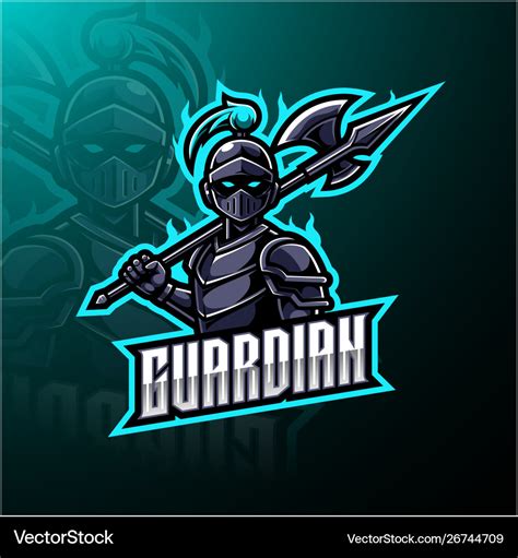 Guardian esports mascot logo design Royalty Free Vector