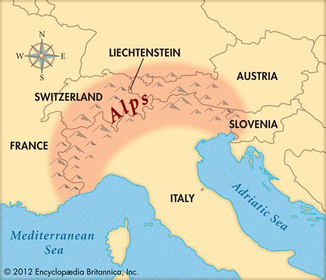 Alps On Europe Map - Tourist Map Of English