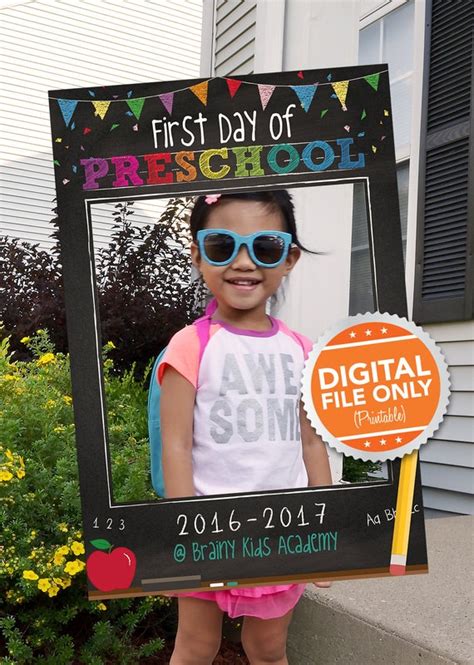 First Day of School Photo Booth. Back to School Frame. Digital | Etsy