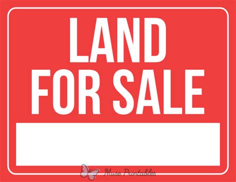 Printable Land For Sale Sign