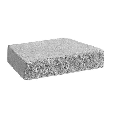 2 in. x 12 in. x 7.5 in. Wall Cap Gray Concrete Retaining Wall Block 014014 - The Home Depot