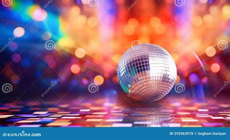 Disco Ball and Lights, Disco Ball on Abstract Colored Background, Disco Ball in the Night Club ...