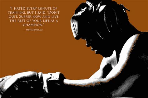 Muhammad Ali Training Quote Digital Art by Brian Reaves | Pixels