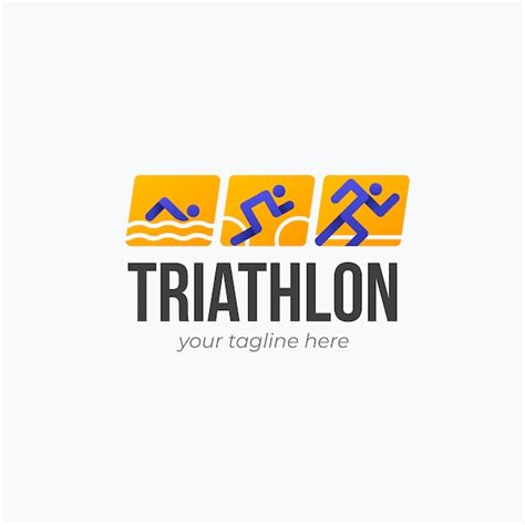 Premium Vector | Gradient triathlon logo design