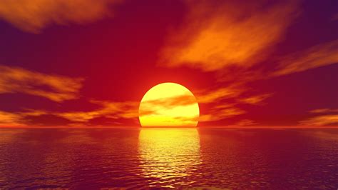 Big Sun Sunset Water Body 4k water wallpapers, sunset wallpapers, nature wallpapers, hd ...