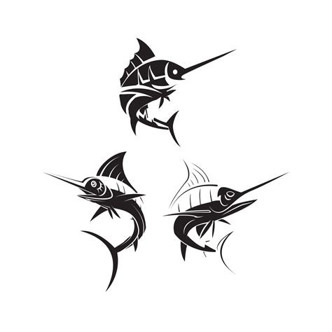 Marlin fish set collection tattoo illustration 20616064 Vector Art at Vecteezy