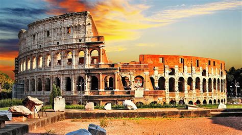 HD wallpaper: brown concrete building with columns, Rome, Italy, Ancient Rome | Wallpaper Flare