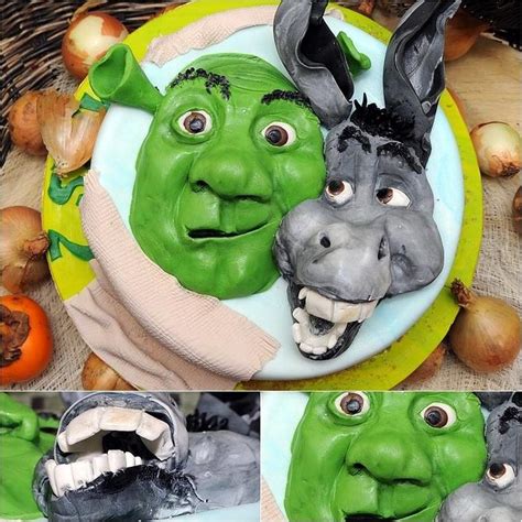 Shrek and Donkey - Decorated Cake by danadana2 - CakesDecor